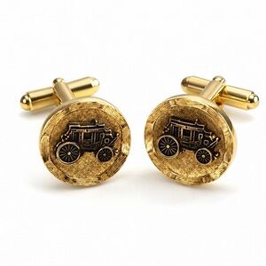 Vintage Wells Fargo & Co Stagecoach US Mail Carrier Cufflinks